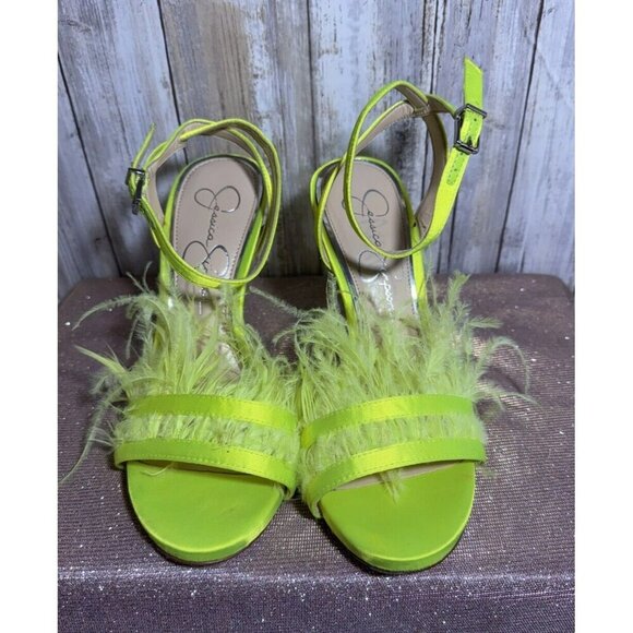 Jessica Simpson Lime Green Neon /yellow Neon Pumps High Heels Size 7M - Picture 3 of 9